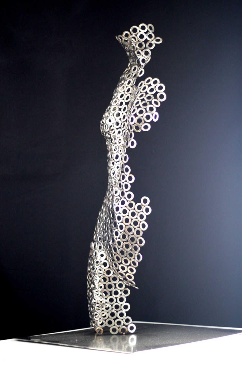 Contemporary Woman's Body Stainless Steel Sculpture By Vincent Barrau in Dubai