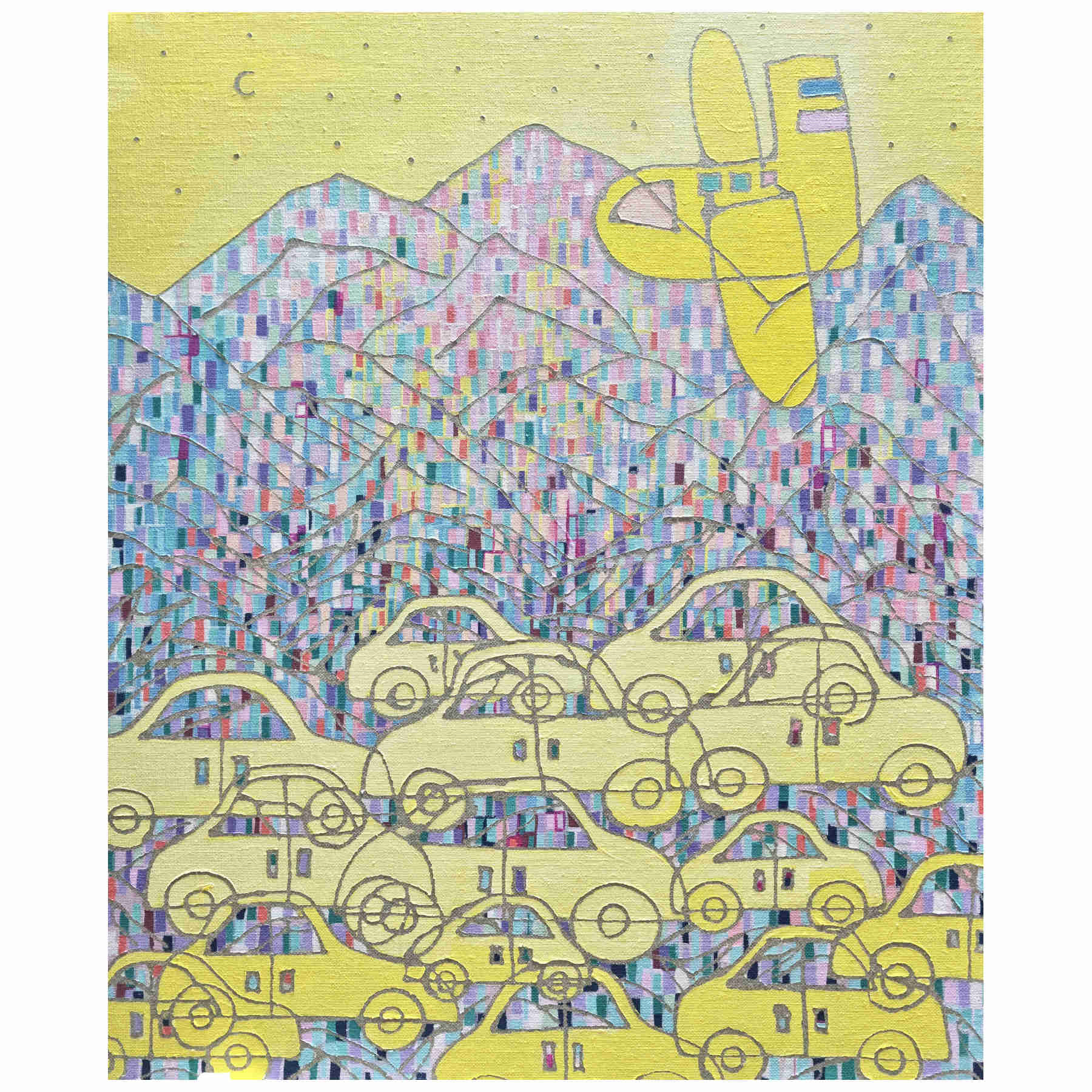 Yellow Acrylic Painting and Pop Art By Hanji Park in Dubai