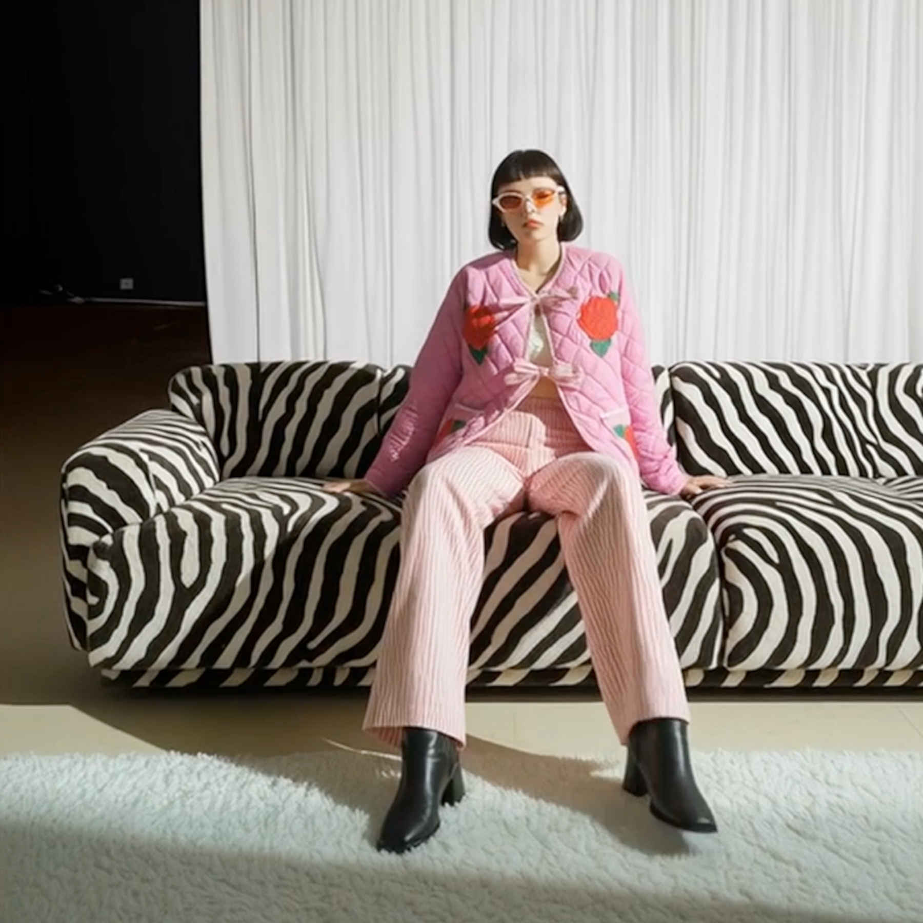 Modular Zebra Print Sofa, Contemporary Designer Furniture