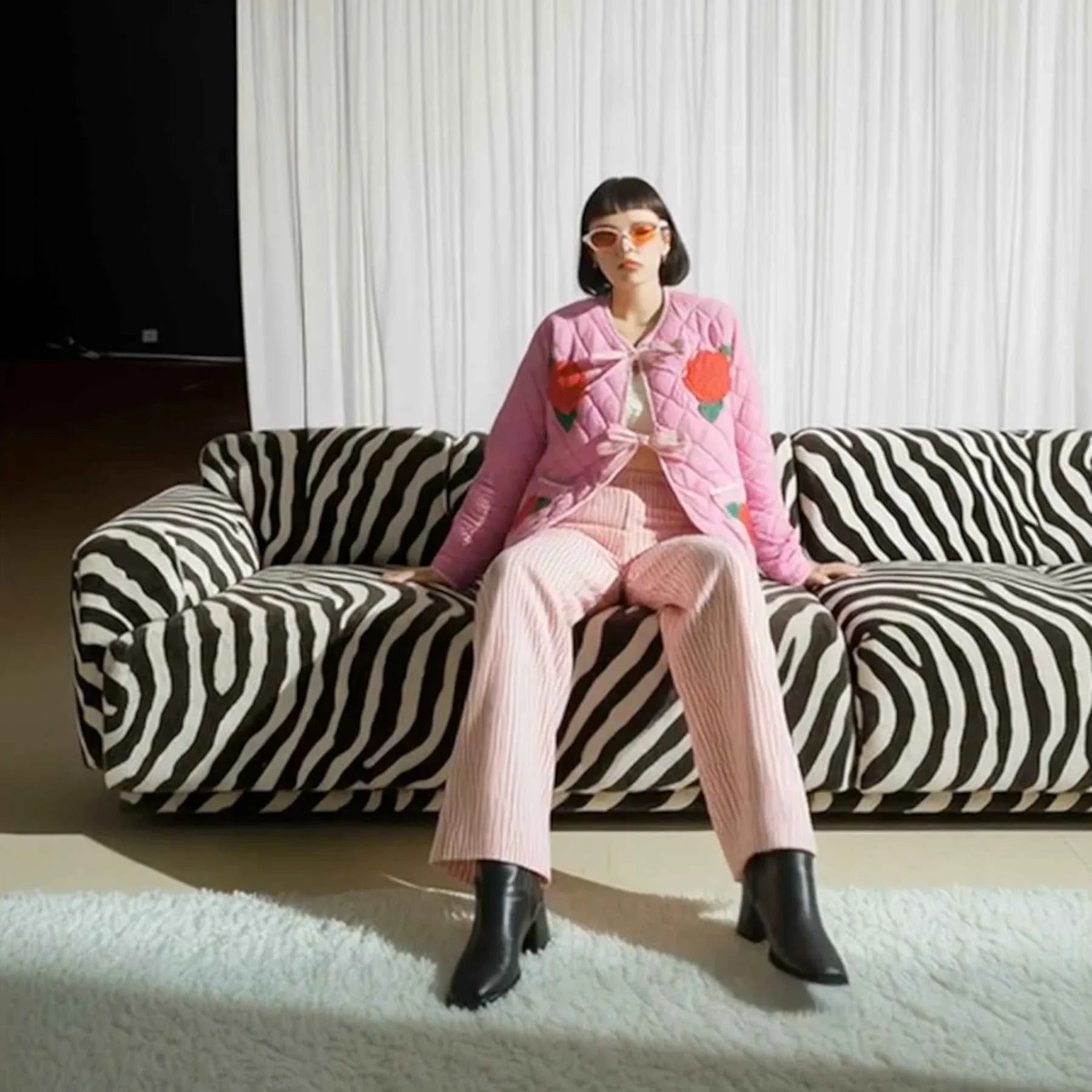 Modular Zebra Print Sofa, Contemporary Designer Furniture