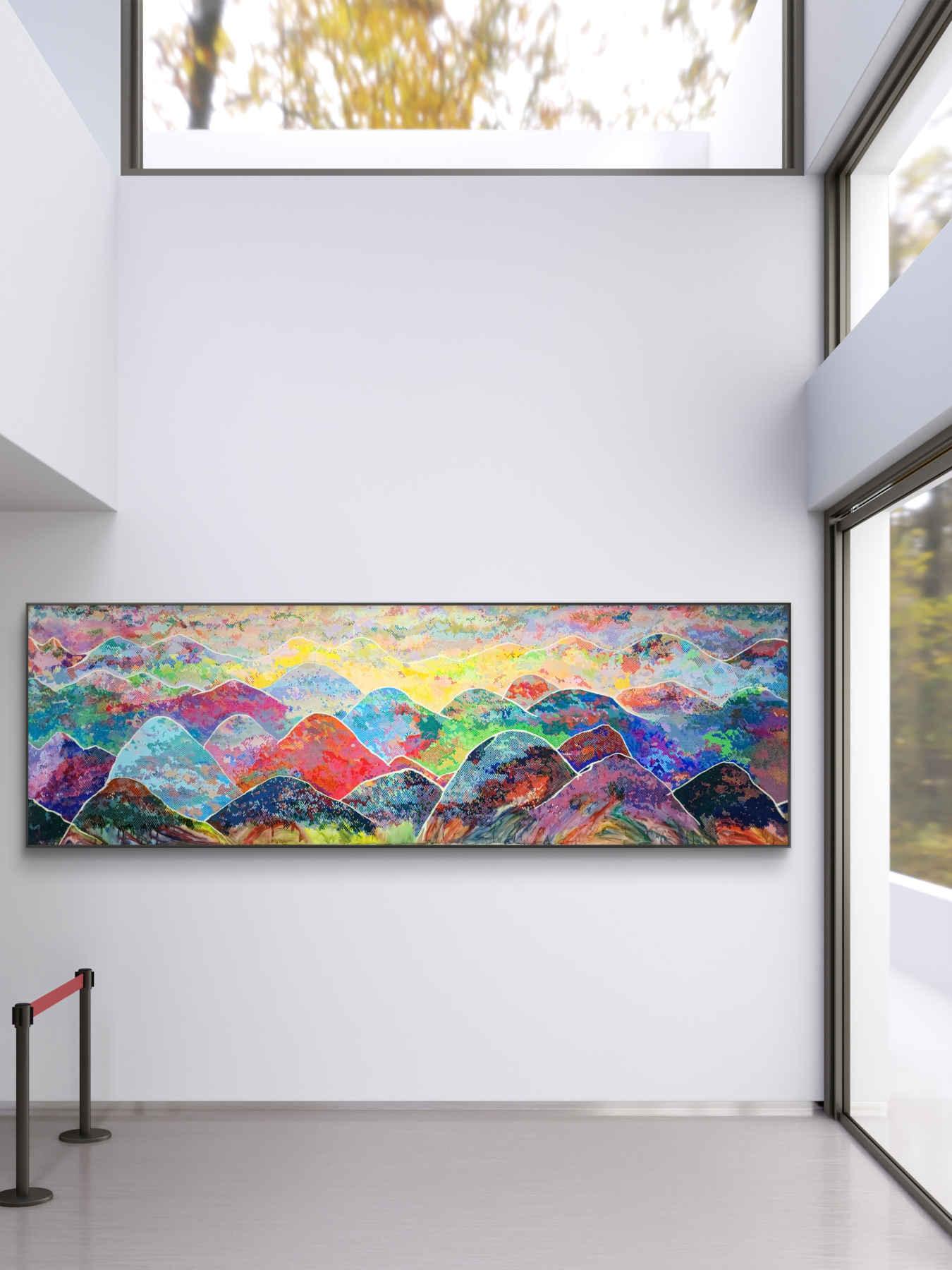 Colorful Mountains Acrylic Painting By Hanji Park in Dubai