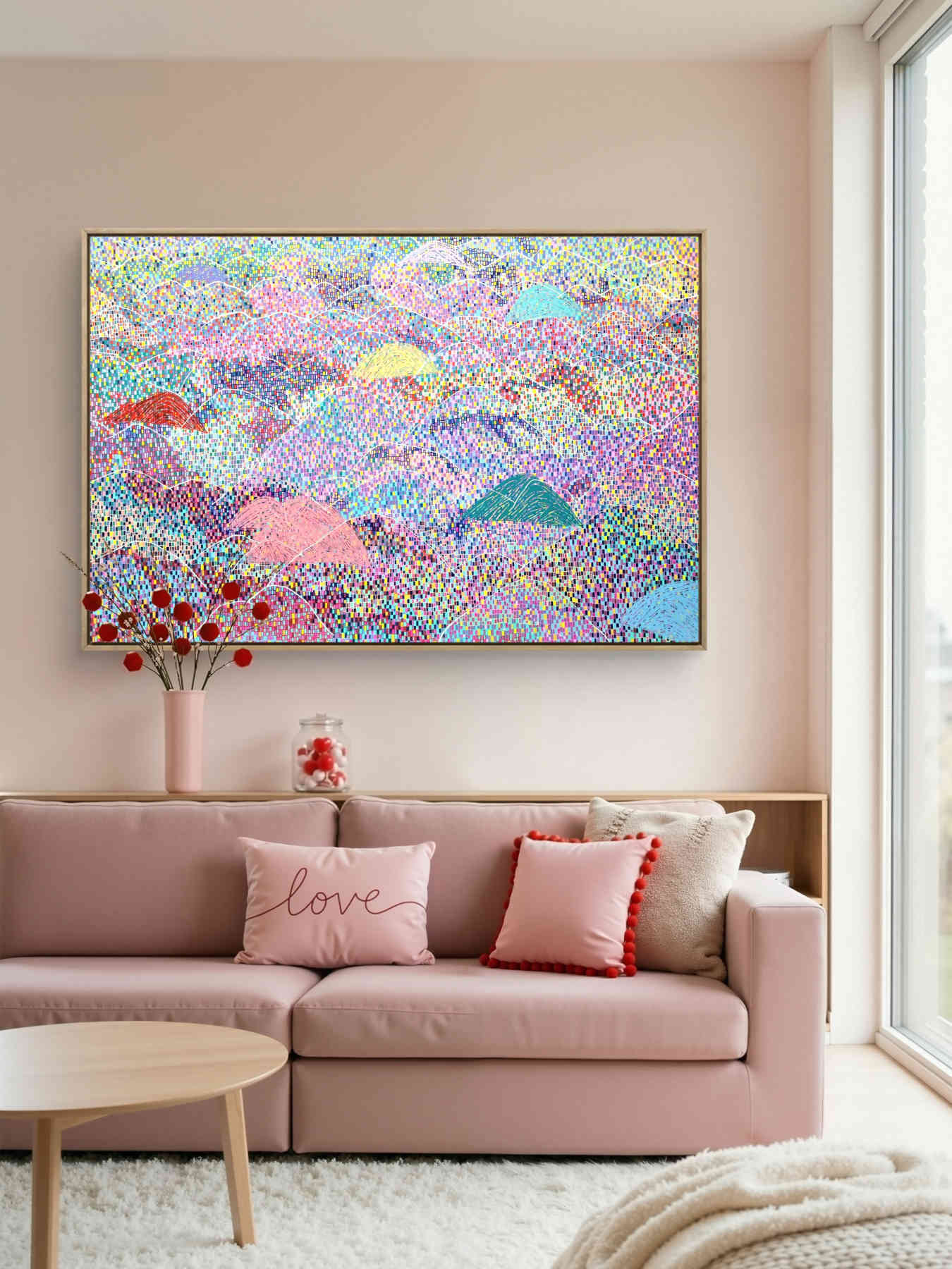 Colorful Mountains Acrylic Painting By Hanji Park in Dubai