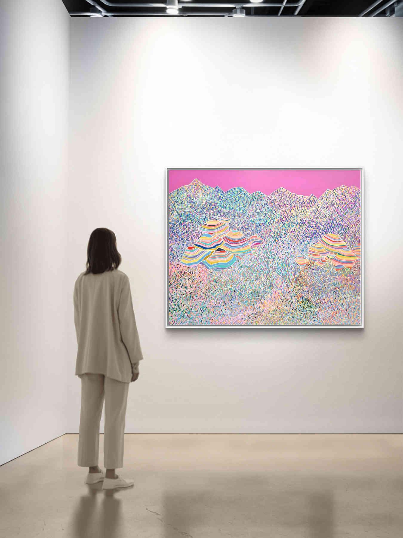 Colorful Mountains Acrylic Painting By Hanji Park in Dubai
