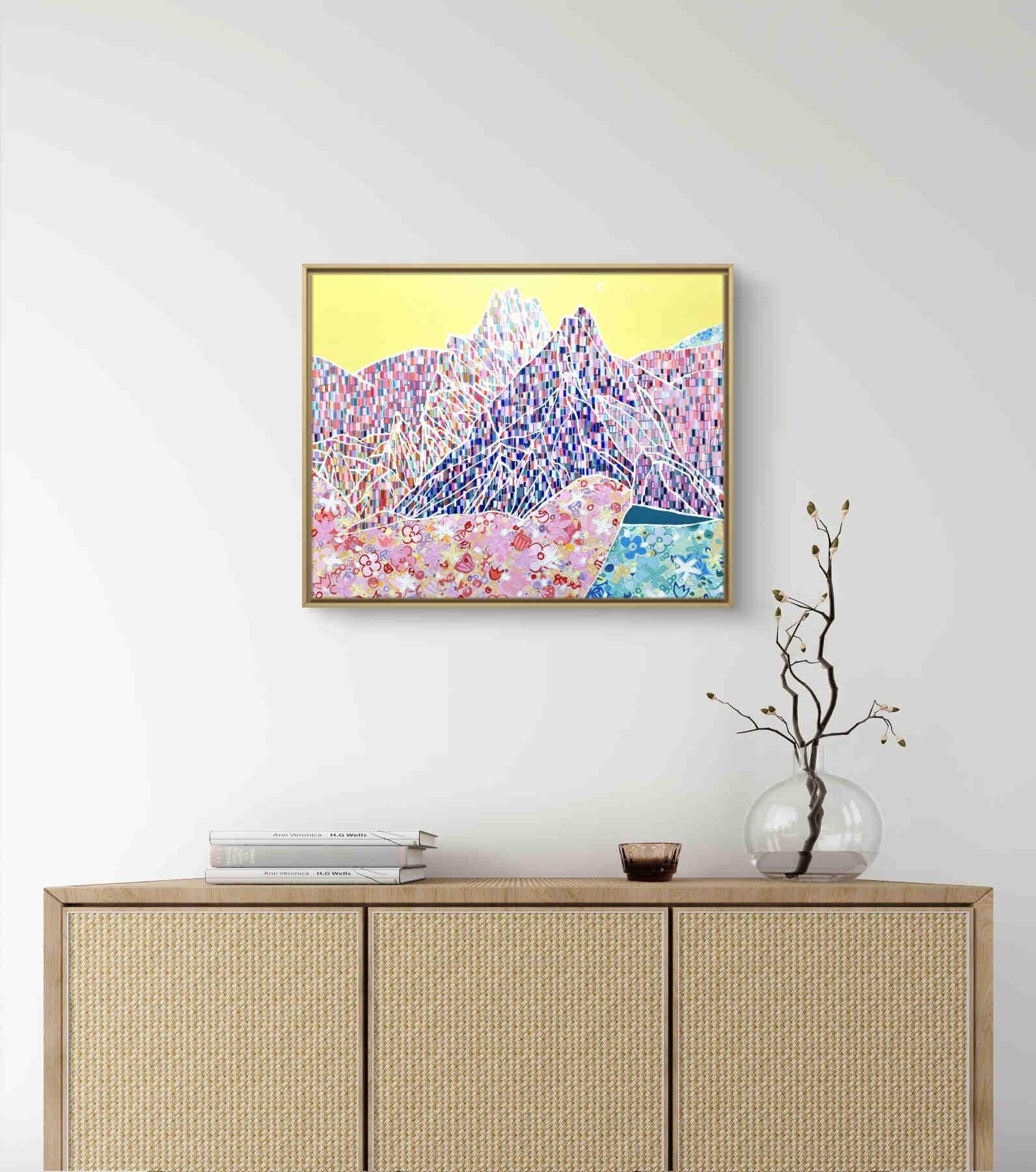 Colorful Mountains Acrylic Painting By Hanji Park in Dubai