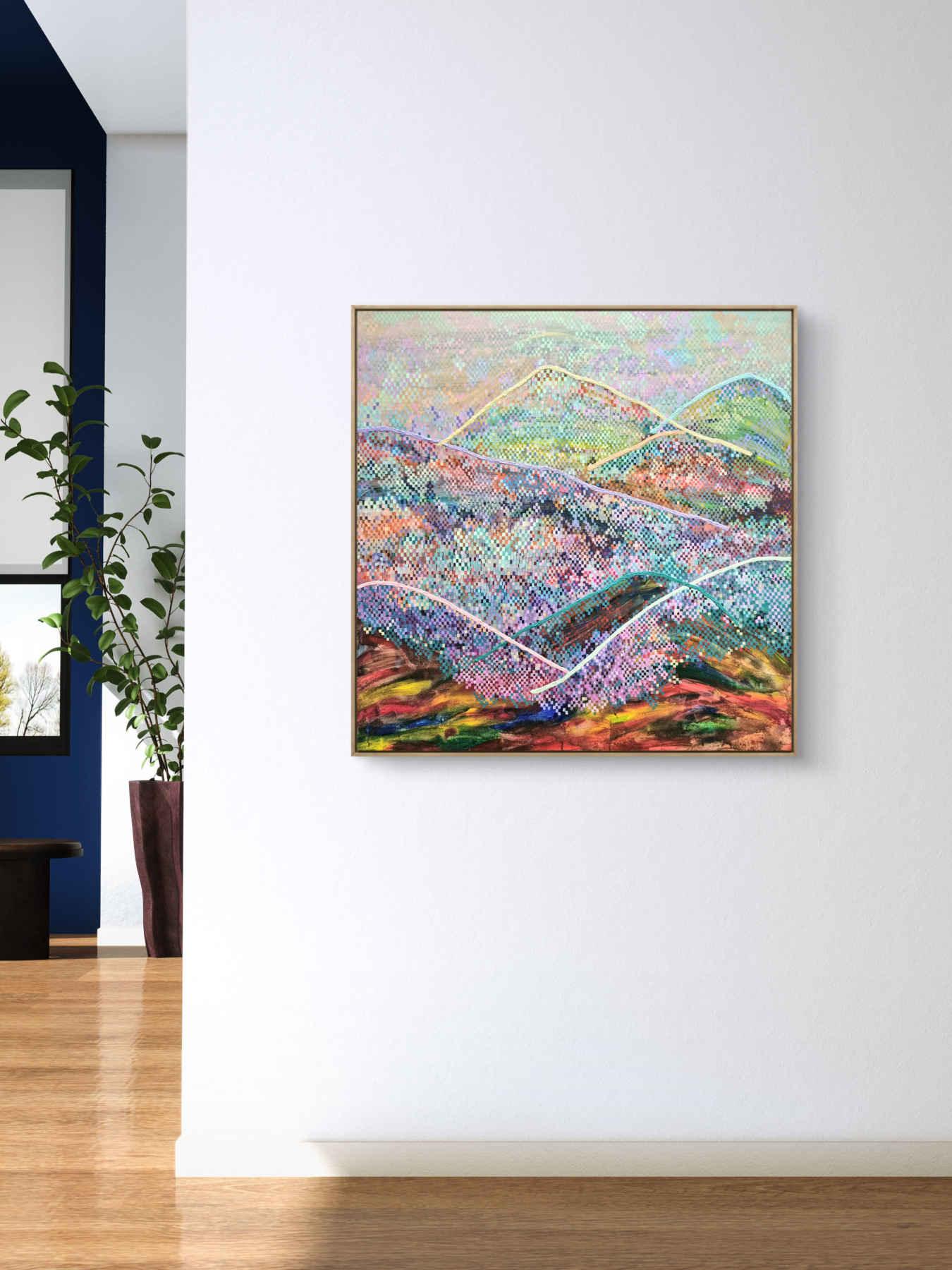 Colorful Mountains Acrylic Painting By Hanji Park in Dubai