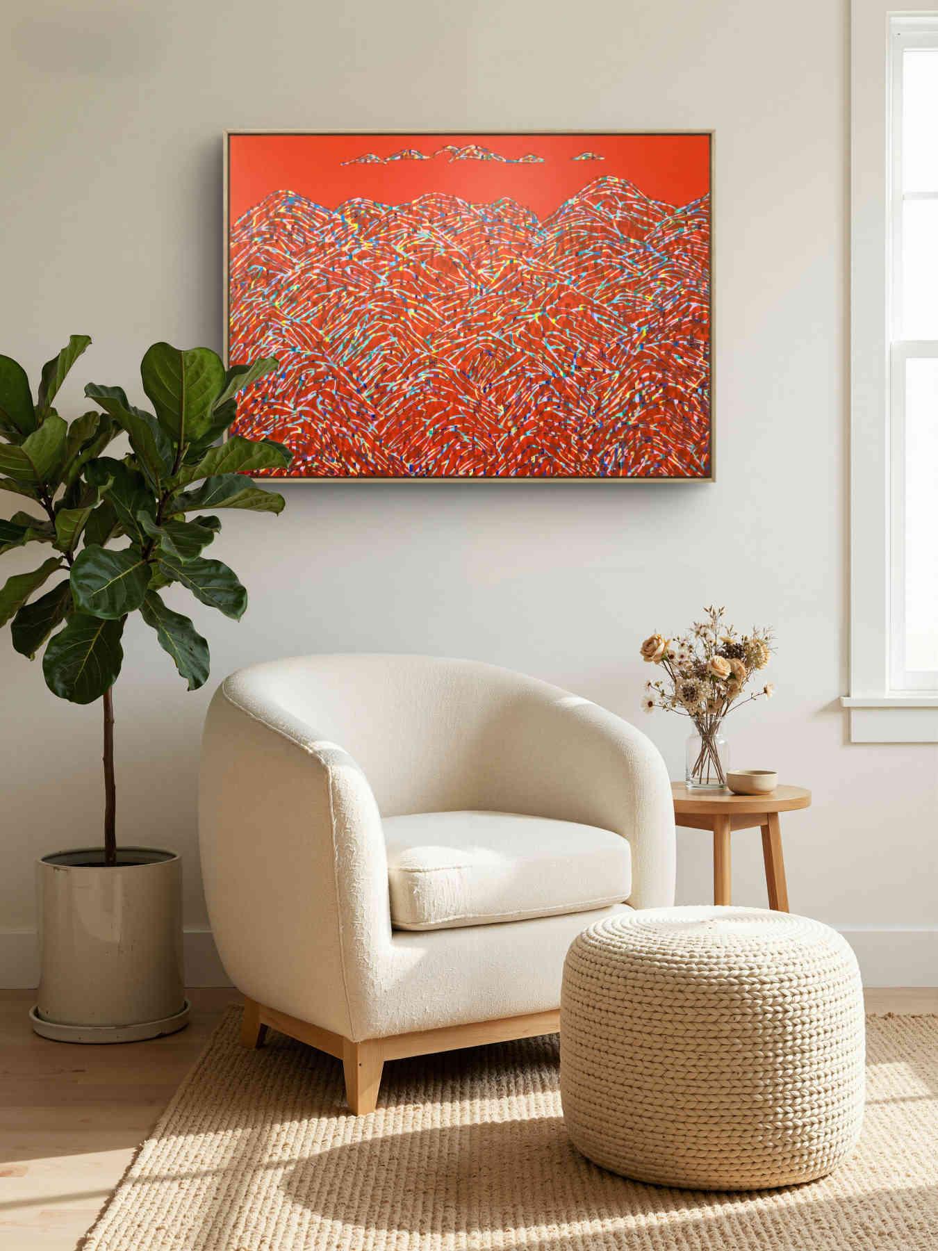 Colorful Mountains Acrylic Painting By Hanji Park in Dubai