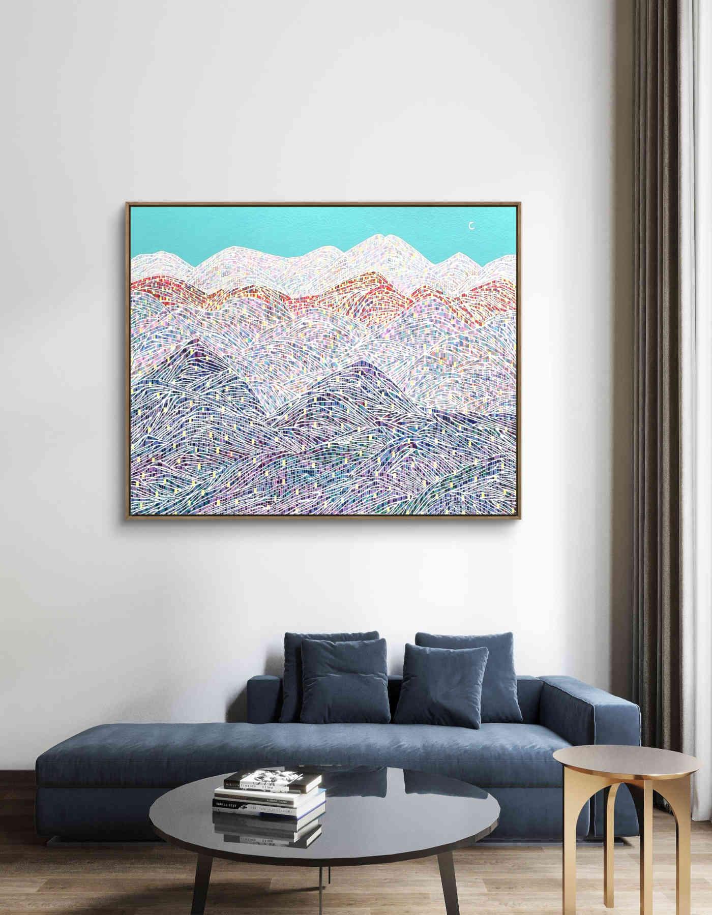 Colorful Mountains Acrylic Painting By Hanji Park in Dubai