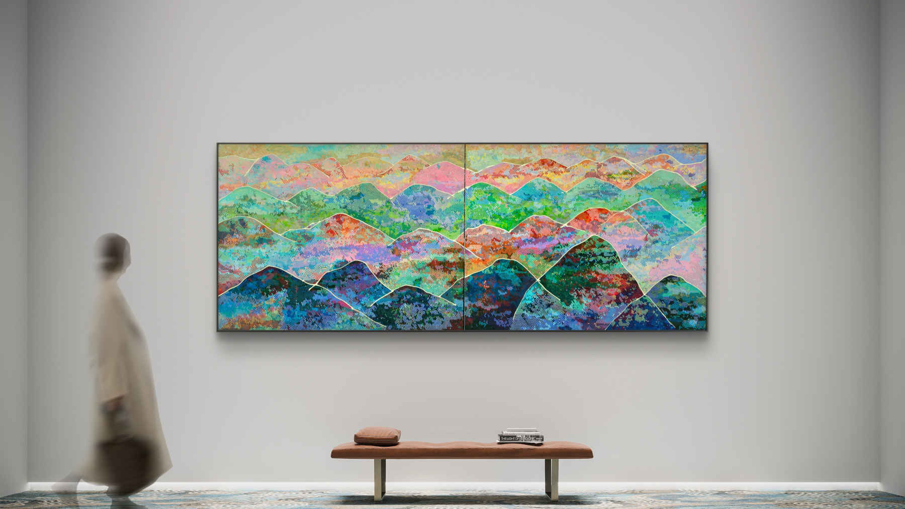 Colorful Mountains Acrylic Painting By Hanji Park in Dubai