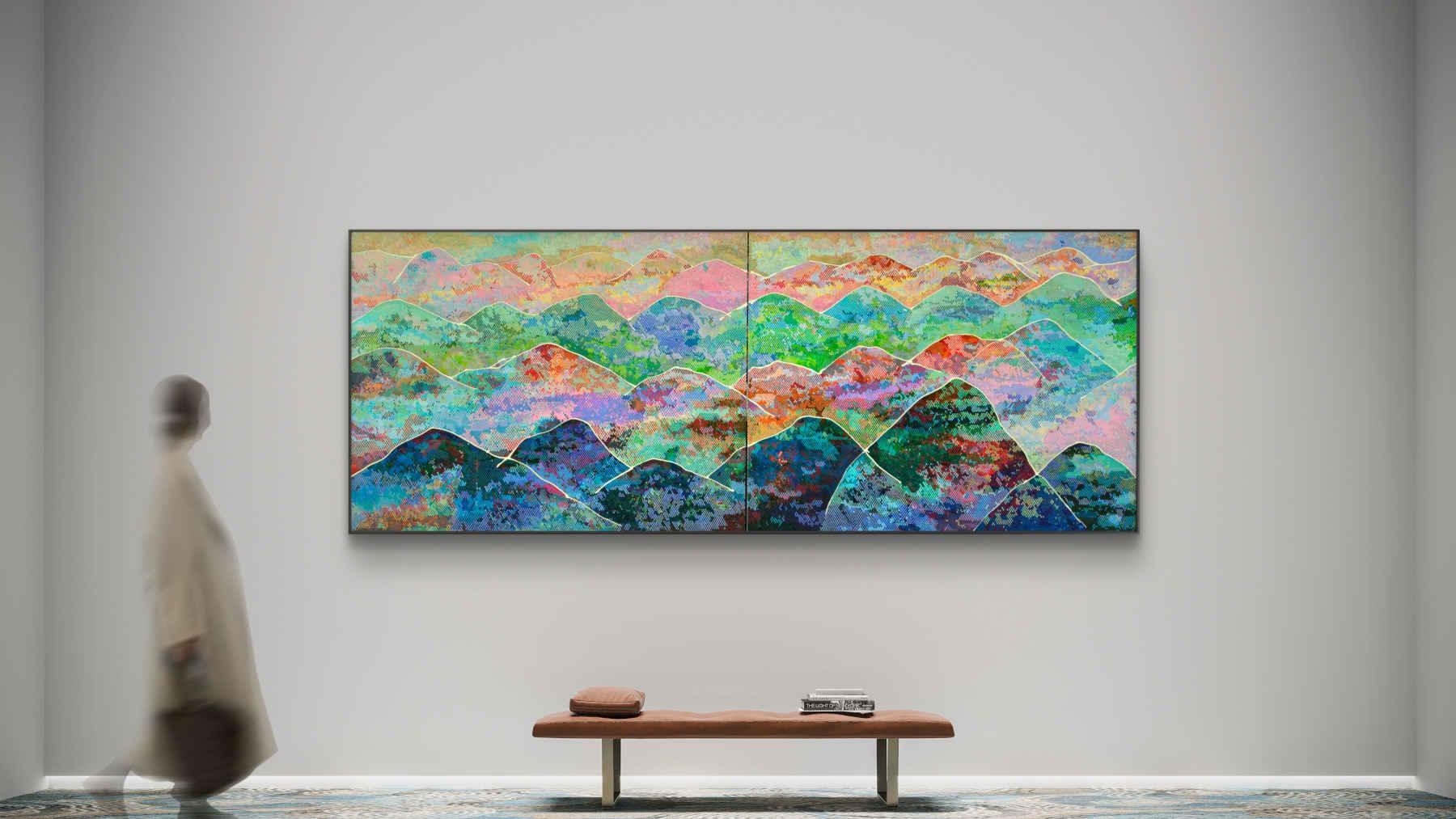Colorful Mountains Acrylic Painting By Hanji Park in Dubai
