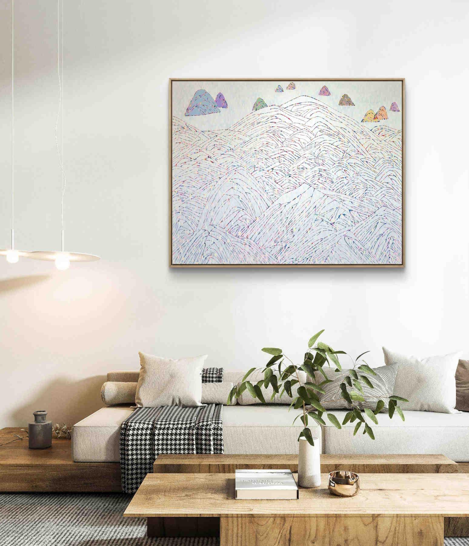Colorful Mountains Acrylic Painting By Hanji Park in Dubai