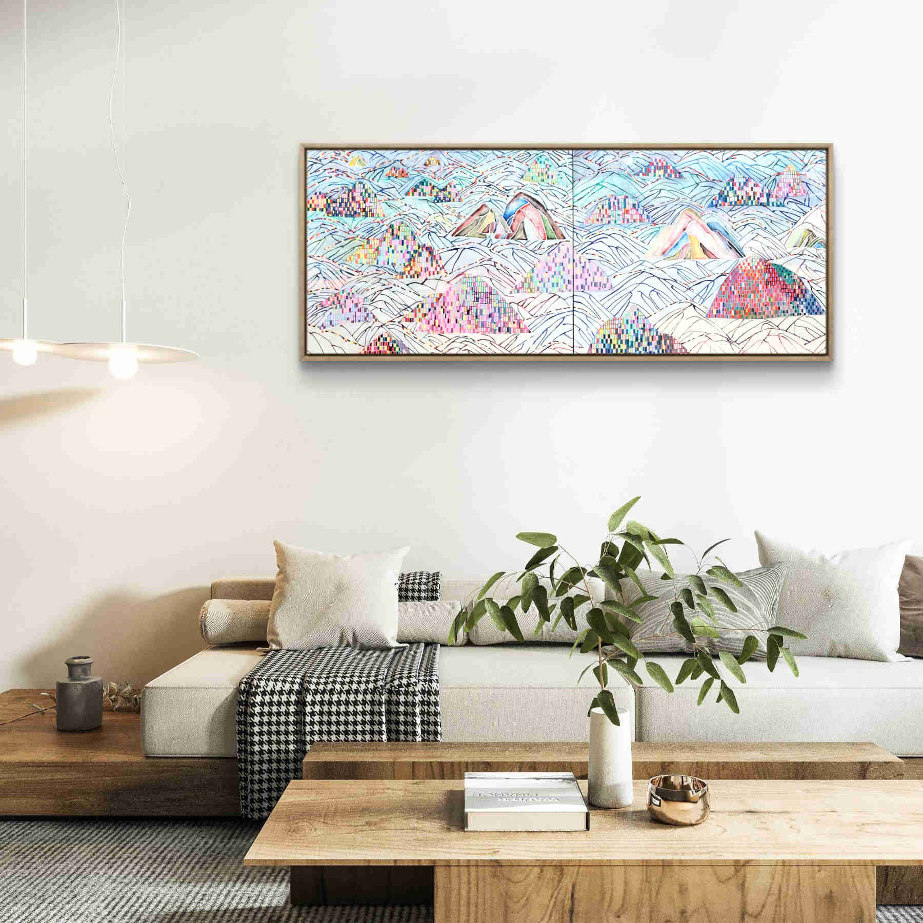 Colorful Mountains Acrylic Painting By Hanji Park in Dubai