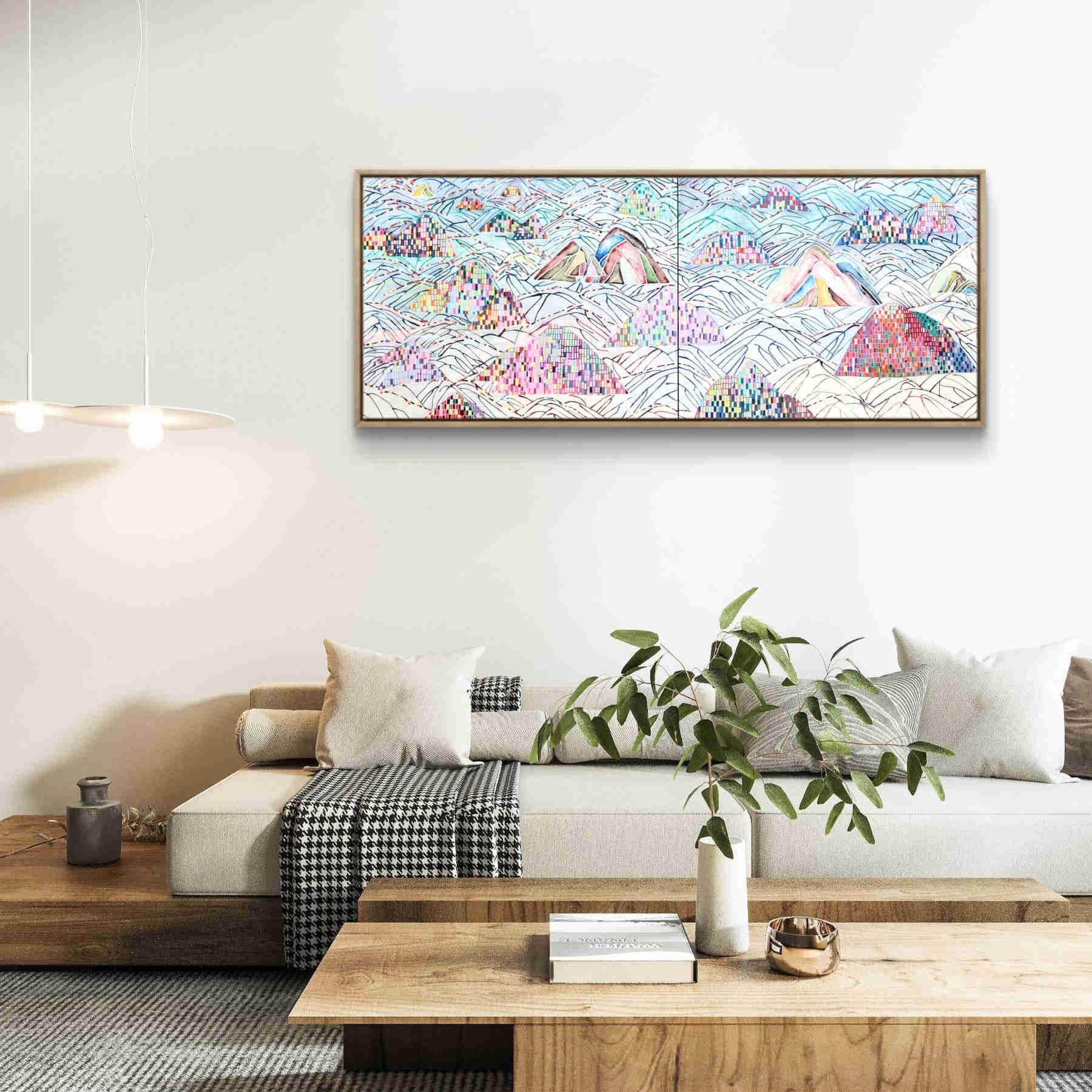 Colorful Mountains Acrylic Painting By Hanji Park in Dubai