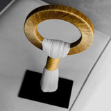 Macrame Tapestry Gold, Handmade Counter Top Macrame Art in Dubai