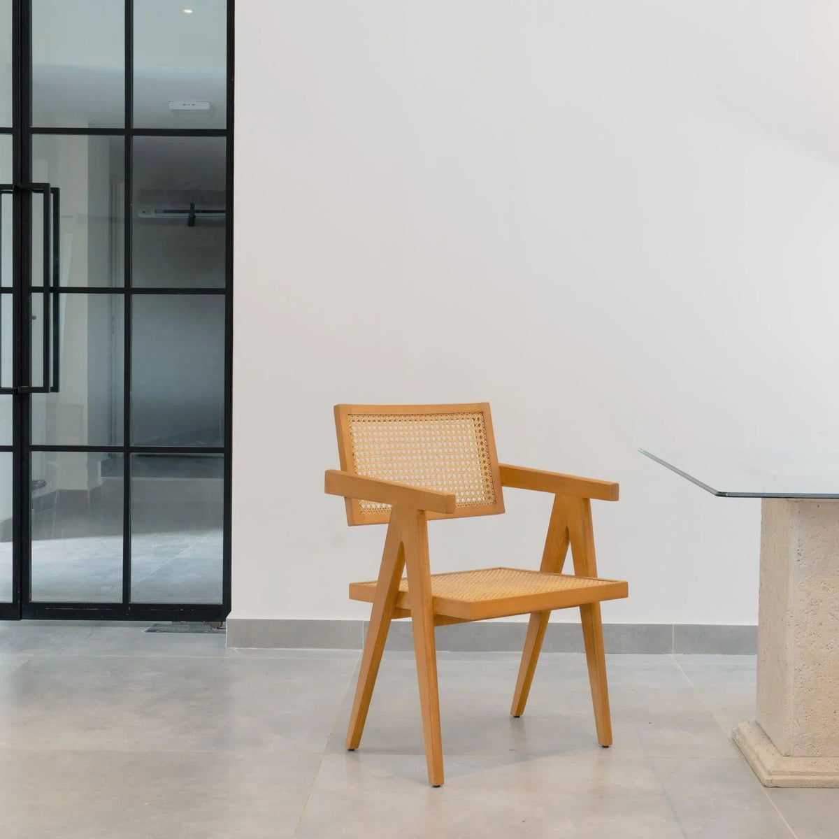 Amalfi Cane Chair Alder Brown - Pierre Jeanneret designer Office & Dining Chairs in Dubai