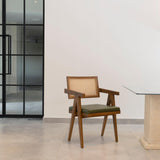 Walnut Brown Amalfi Cane Chair Padded Seat - Designer Furniture & Decor in Dubai