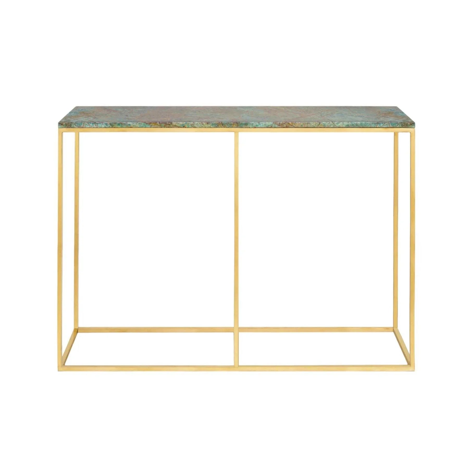 Antique Green Marble & Bronze Console Table