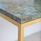 Antique Green Marble & Bronze Console Table