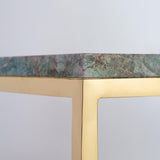 Antique Green Marble & Bronze Console Table