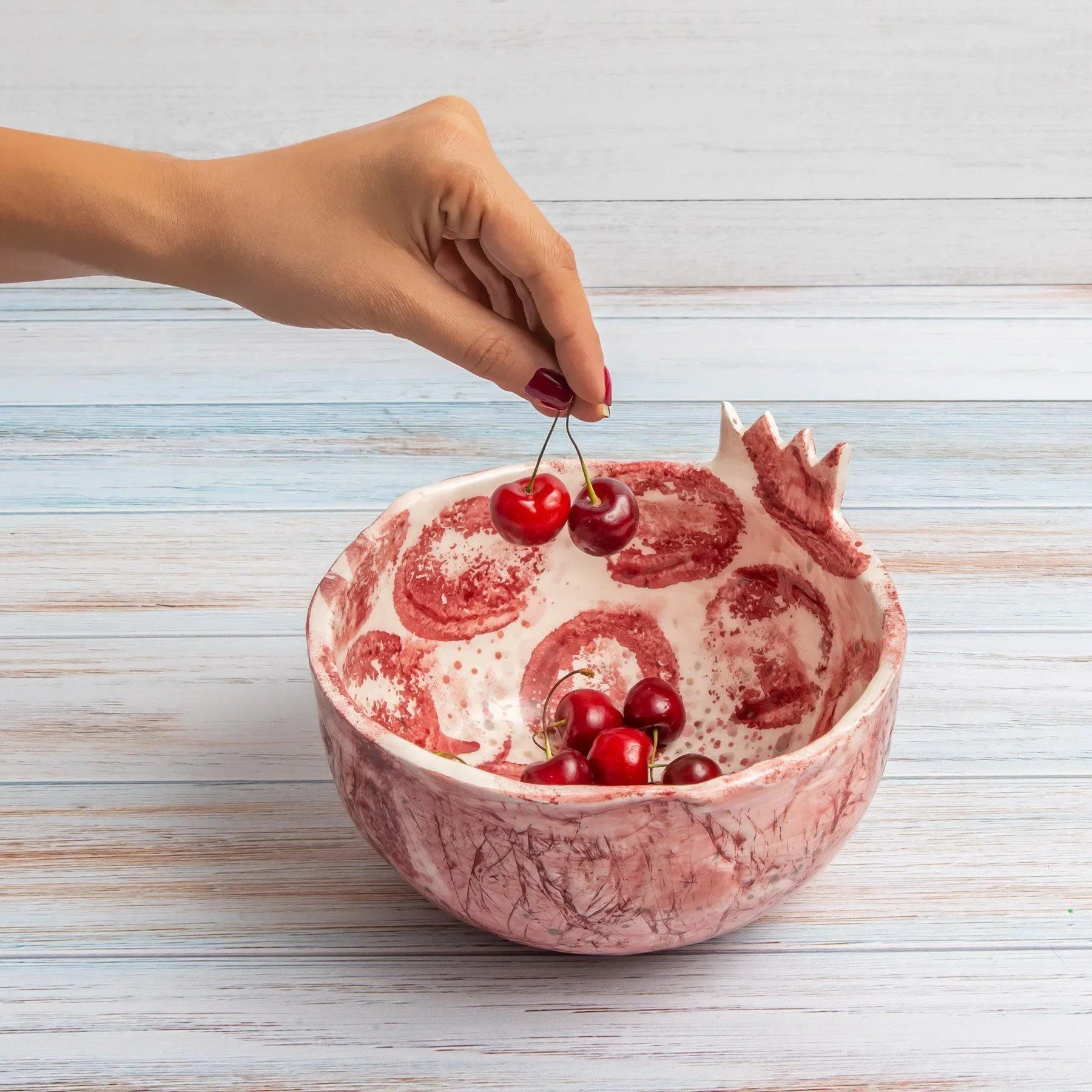 Pomegranate Ceramic Bowl - Tabletop Accessories, Artistic Handmade Tableware in Dubai