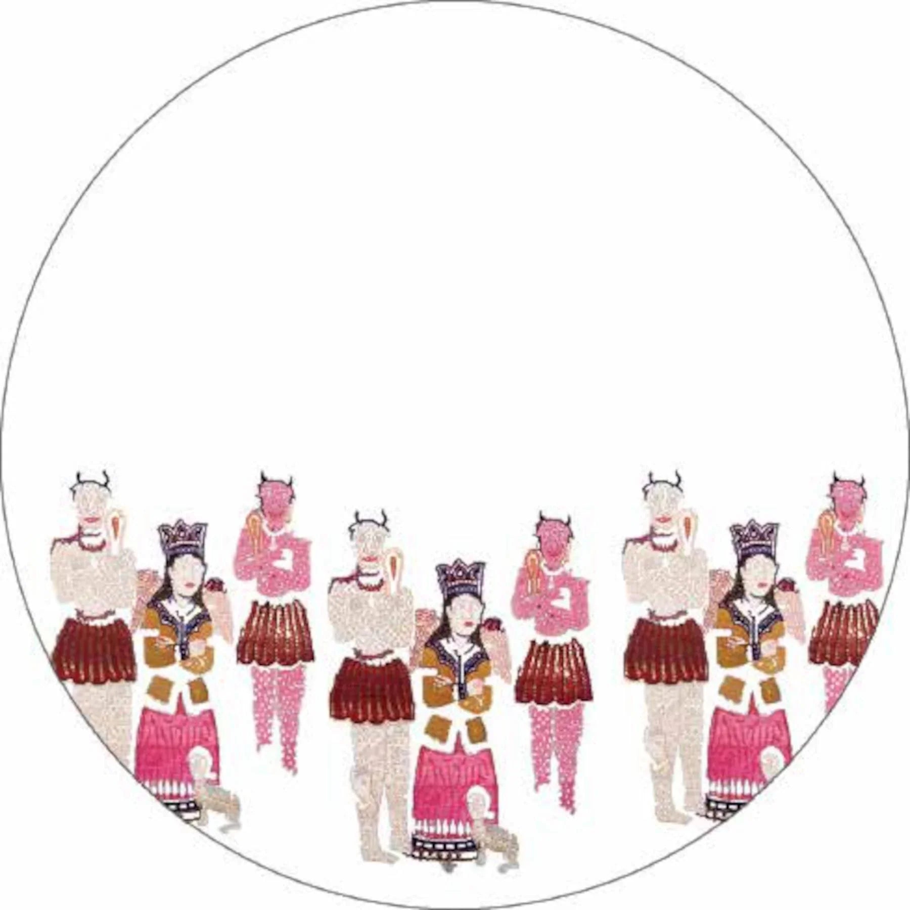 Angels & Demons Decorative Round
Mirror - Wall Mounted Painted Mirror in Metal Frame in Dubai