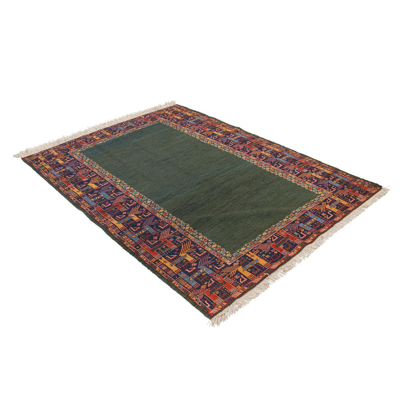 Annette Soumak Persian Carpet Wool 160x215 - Authentic Nomadic Rugs & Kilims in Dubai