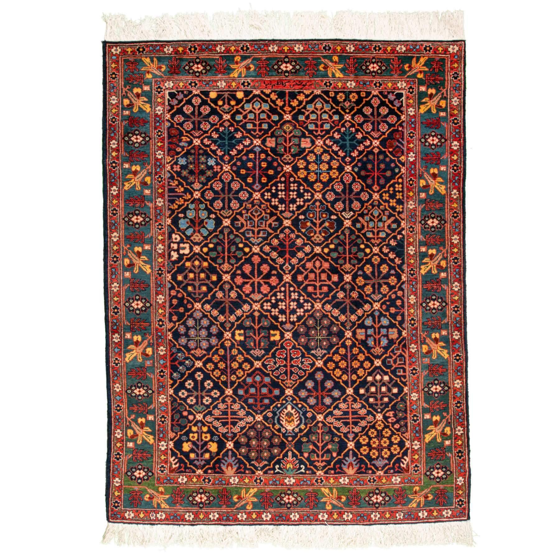 Baaghi Heriz Persian Carpet Wool 160x220 Dark Blue - Authentic Vintage Rugs & Kilims in Dubai, Silk & Wool