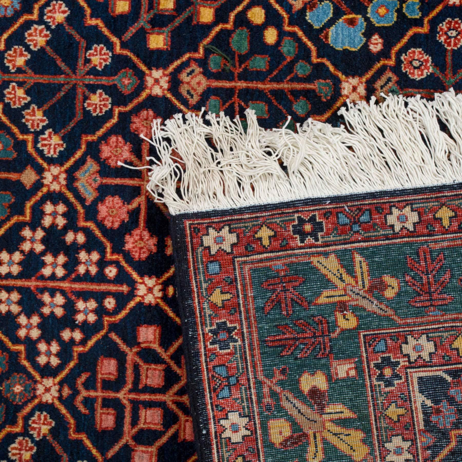 Baaghi Heriz Persian Carpet Wool 160x220 Dark Blue - Authentic Vintage Rugs & Kilims in Dubai, Silk & Wool