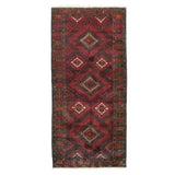 Black & Red Baluch Geometric Persian Carpet - Handmade Authentic Carpets & Kilims in Dubai