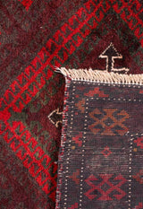 Black & Red Baluch Geometric Persian Carpet - Handmade Authentic Carpets & Kilims in Dubai