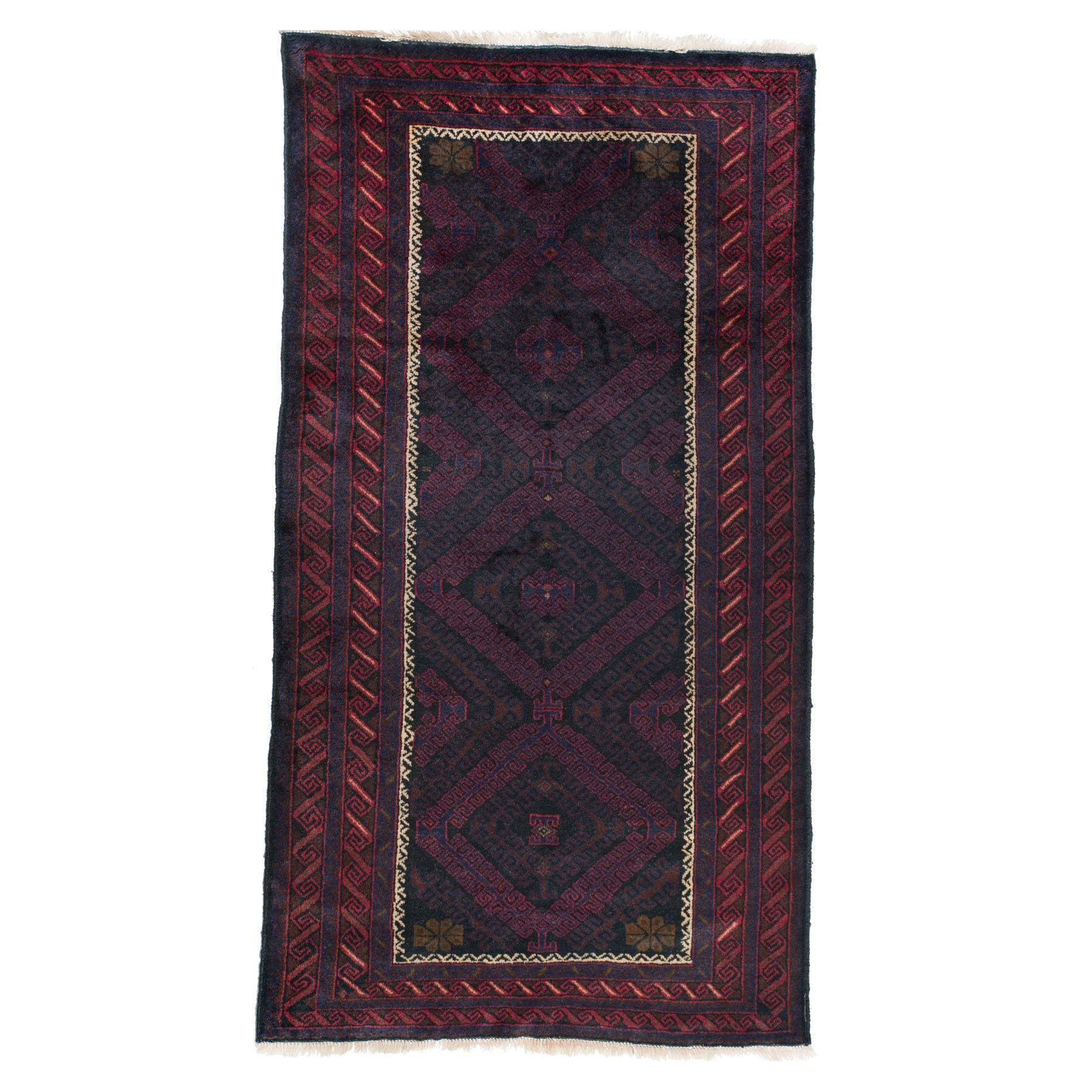 Dark Baluch Geometric Persian Carpet - Authentic Carpets & Kilims in Dubai