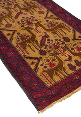 Baluch Nomadic Persian Carpet 107x186 - Authentic Handmade Rugs & Kilims Dubai