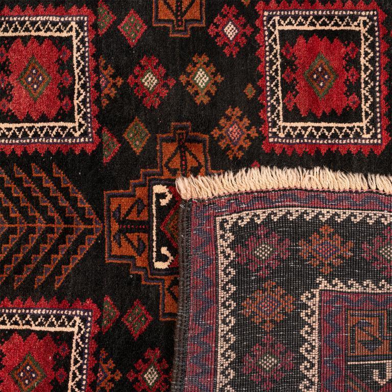 Black & Red Baluch Nomadic Persian Carpet - Handmade Authentic Carpets & Kilims in Dubai