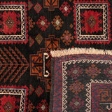 Black & Red Baluch Nomadic Persian Carpet - Handmade Authentic Carpets & Kilims in Dubai
