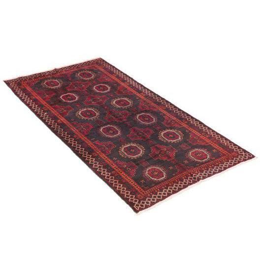 Black & Red Baluch Turkman Persian Carpet - Handmade Authentic Carpets & Kilims in Dubai