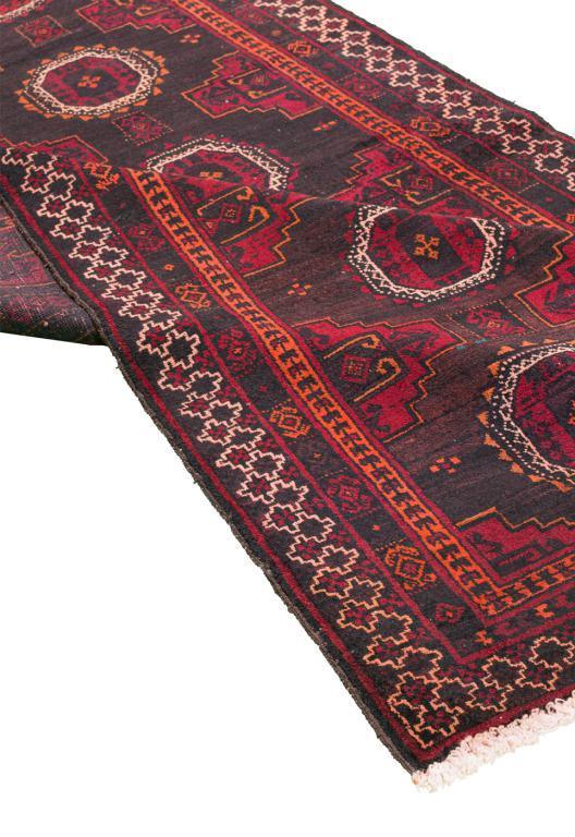 Black & Red Baluch Turkman Persian Carpet - Handmade Authentic Carpets & Kilims in Dubai