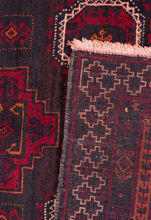 Black & Red Baluch Turkman Persian Carpet - Handmade Authentic Carpets & Kilims in Dubai