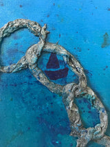 Beyond The Seas Mixed Media On Canvas Painting - Modern Decorative Wall Art By Farnaz Faridfar in Dubai