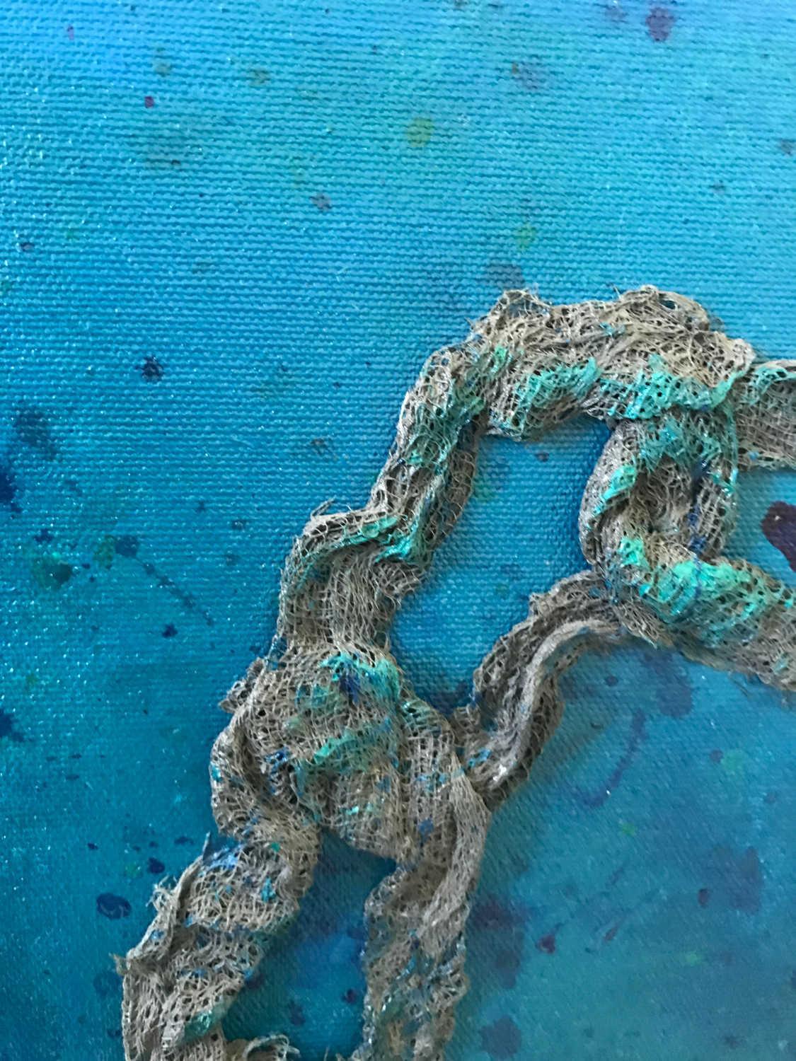 Beyond The Seas Mixed Media On Canvas Painting - Modern Decorative Wall Art By Farnaz Faridfar in Dubai