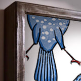 Blue Bird Decorative Wall Mirror - Wall Mounted Painted Mirror in Metal Frame Dubai