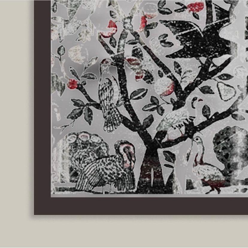 Bustan Decorative Wall Mirror - Wall Mounted Painted Mirror with Wooden Frame in Dubai