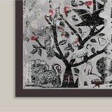 Bustan Decorative Wall Mirror - Wall Mounted Painted Mirror with Wooden Frame in Dubai