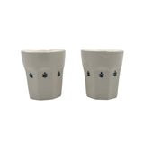 Black Foliage Ceramic Espresso Cup Set - Tabletop Accessories & Handmade Tableware Dubai