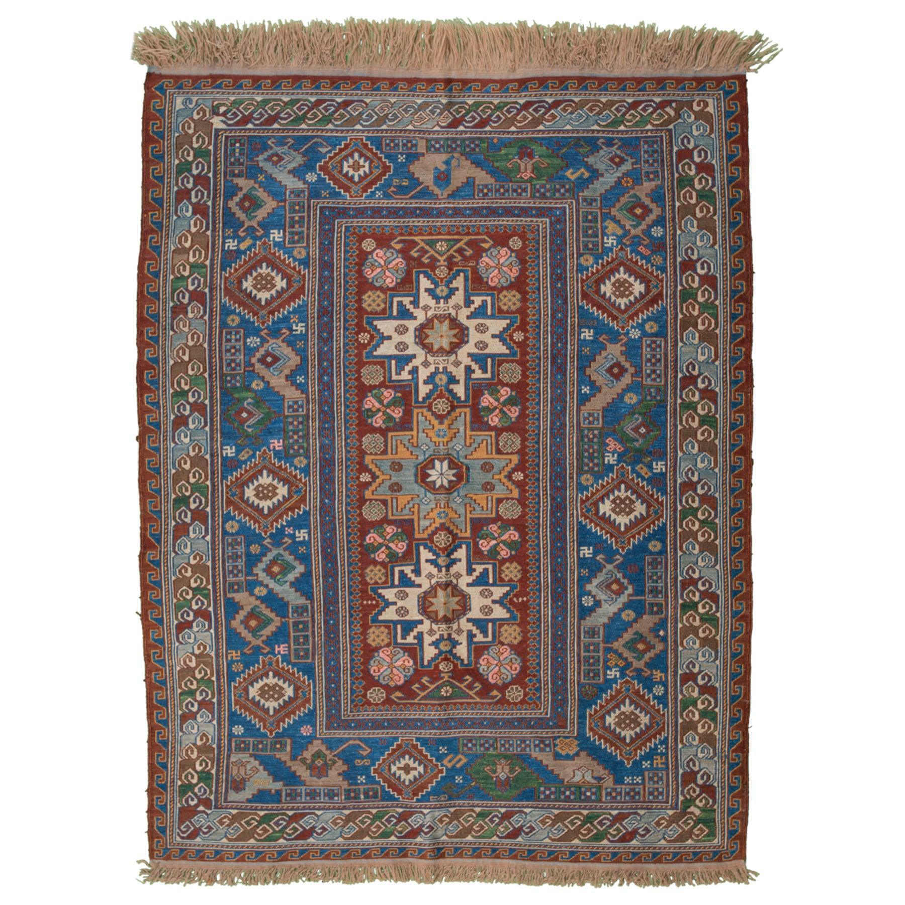 Chakad Sumak Heriz Persian Carpet Wool & Silk 93x149, Authentic Nomadic Rugs & Kilims in Dubai