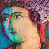 Cheeky Face Series Mixed Media On Canvas Hojat Amani