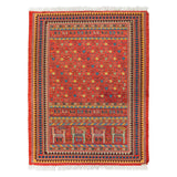 Elmira Soumak Persian Carpet Wool 155x195 Red - Authentic Nomadic Rugs & Kilims in Dubai