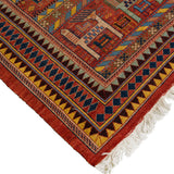 Elmira Soumak Persian Carpet Wool 155x195 Red - Authentic Nomadic Rugs & Kilims in Dubai