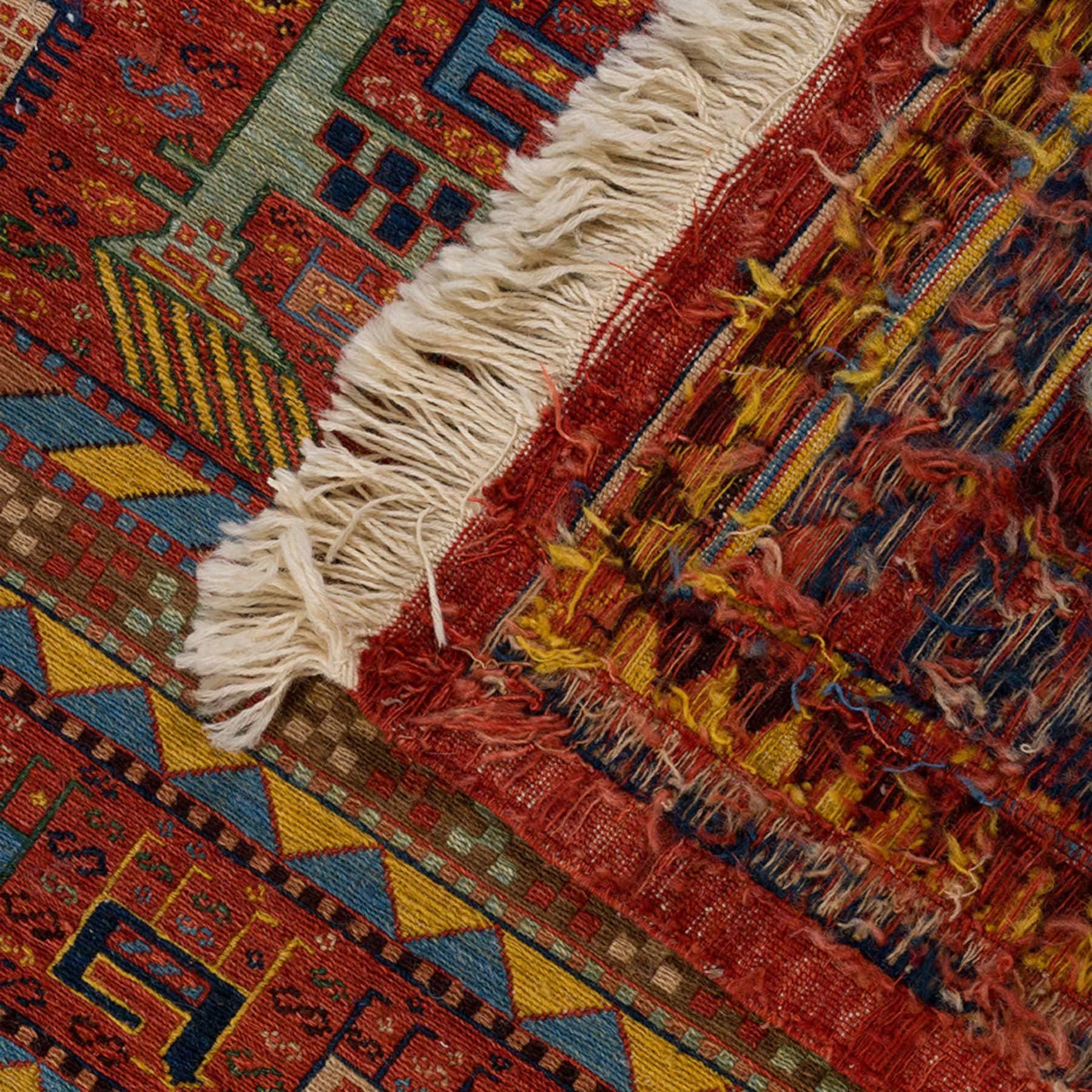 Elmira Soumak Persian Carpet Wool 155x195 Red - Authentic Nomadic Rugs & Kilims in Dubai