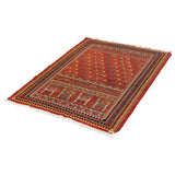 Elmira Soumak Persian Carpet Wool 155x195 Red - Authentic Nomadic Rugs & Kilims in Dubai