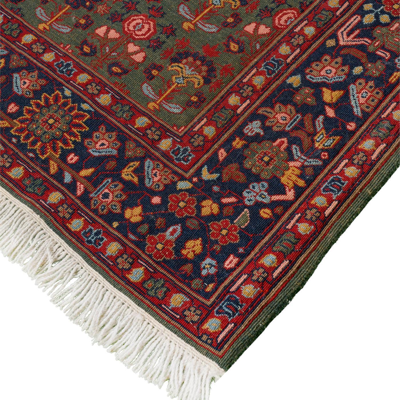 Fariba Reversed Soumak Persian Carpet Wool 150x200 Green - Pearl Woven, Morvarid Baf Rugs in Dubai