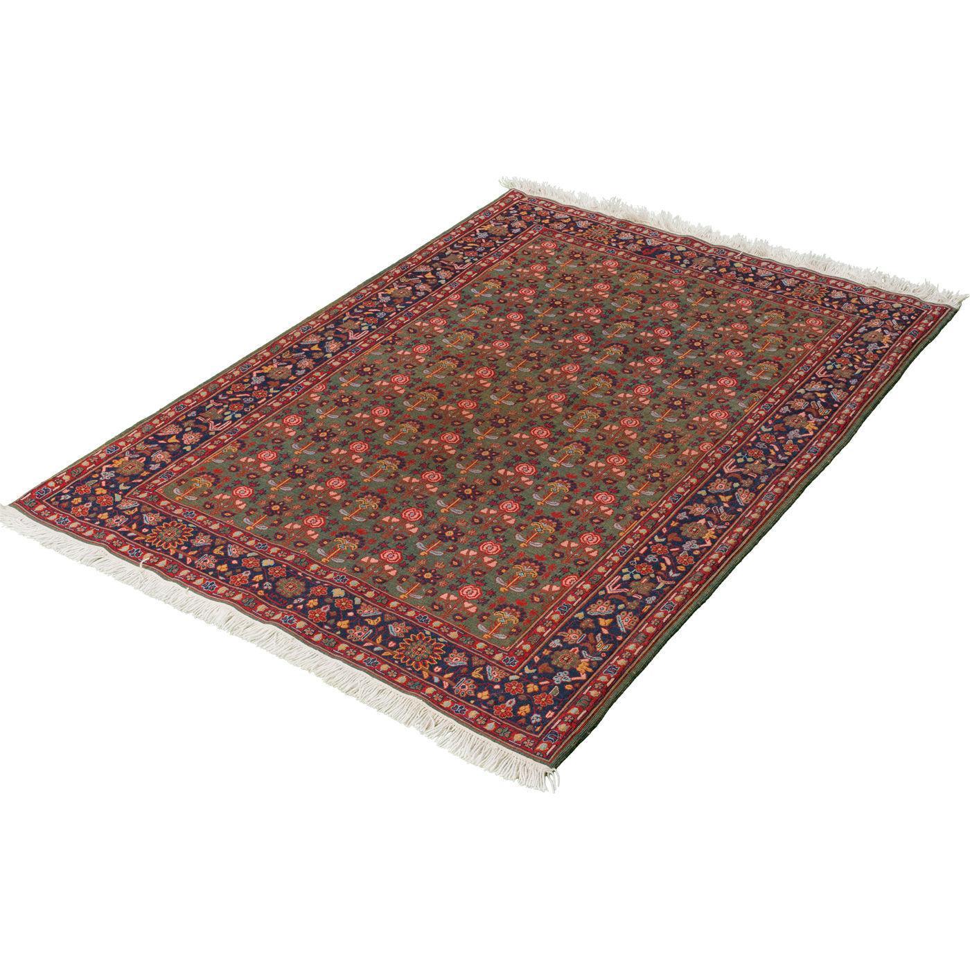 Fariba Reversed Soumak Persian Carpet Wool 150x200 Green - Pearl Woven, Morvarid Baf Rugs in Dubai